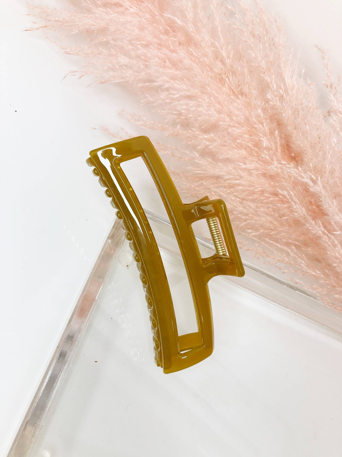 Large Gloss Claw Clip : Green