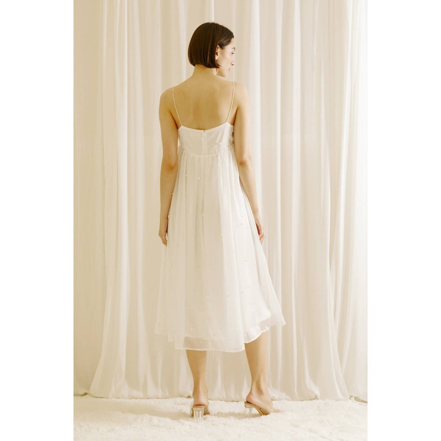 Romantic Pearl Midi Dress