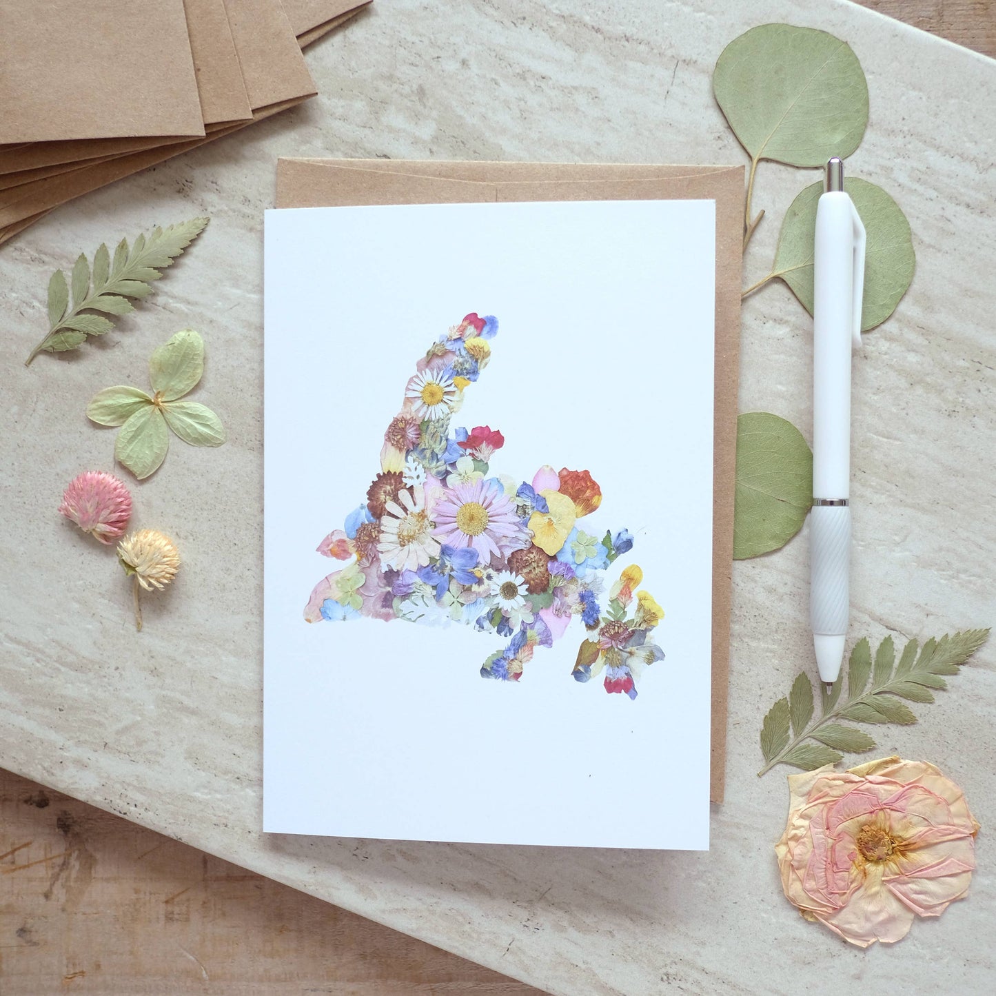 Newfoundland Flower Map Greeting Card