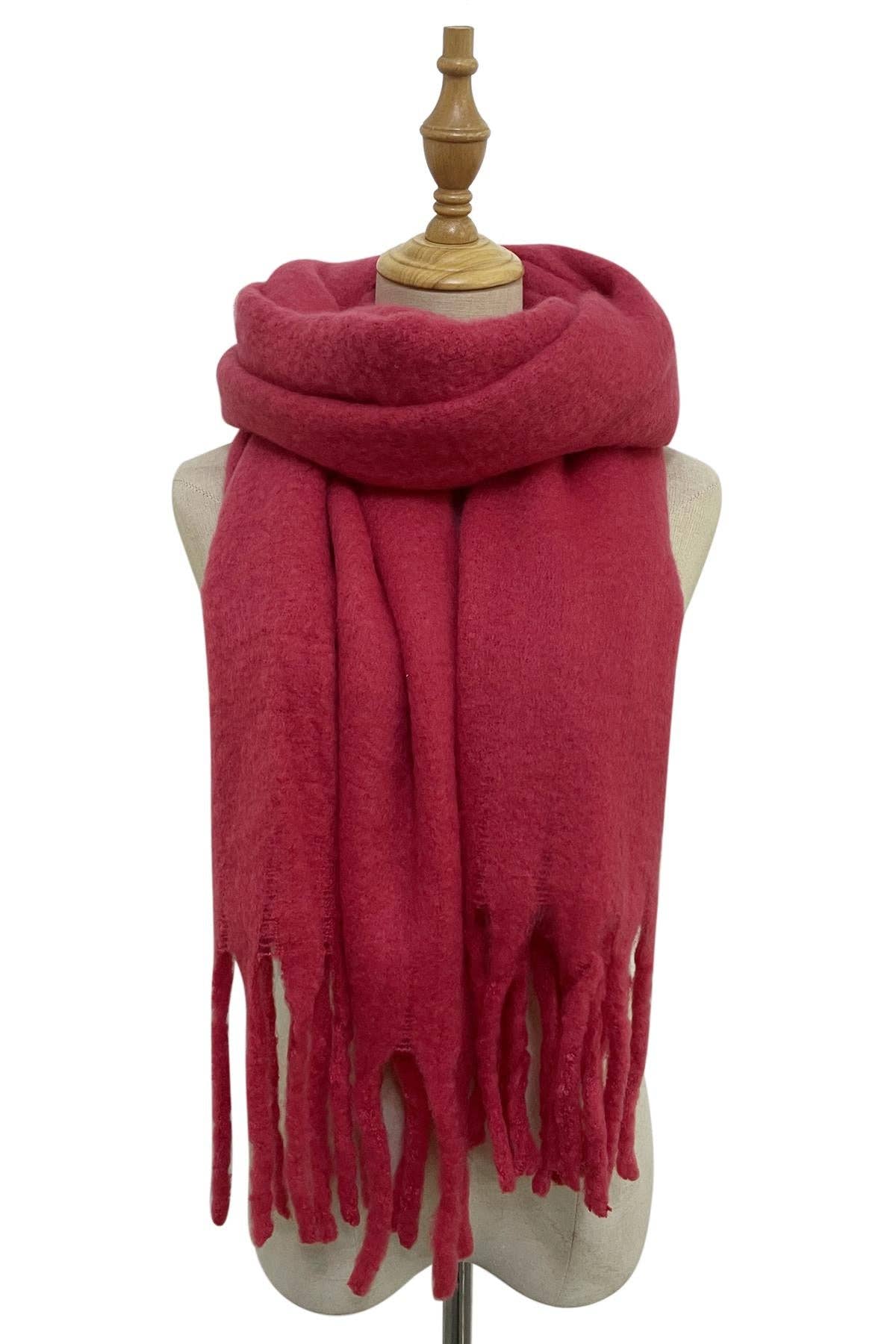 Tassel Blanket Scarf: Beige