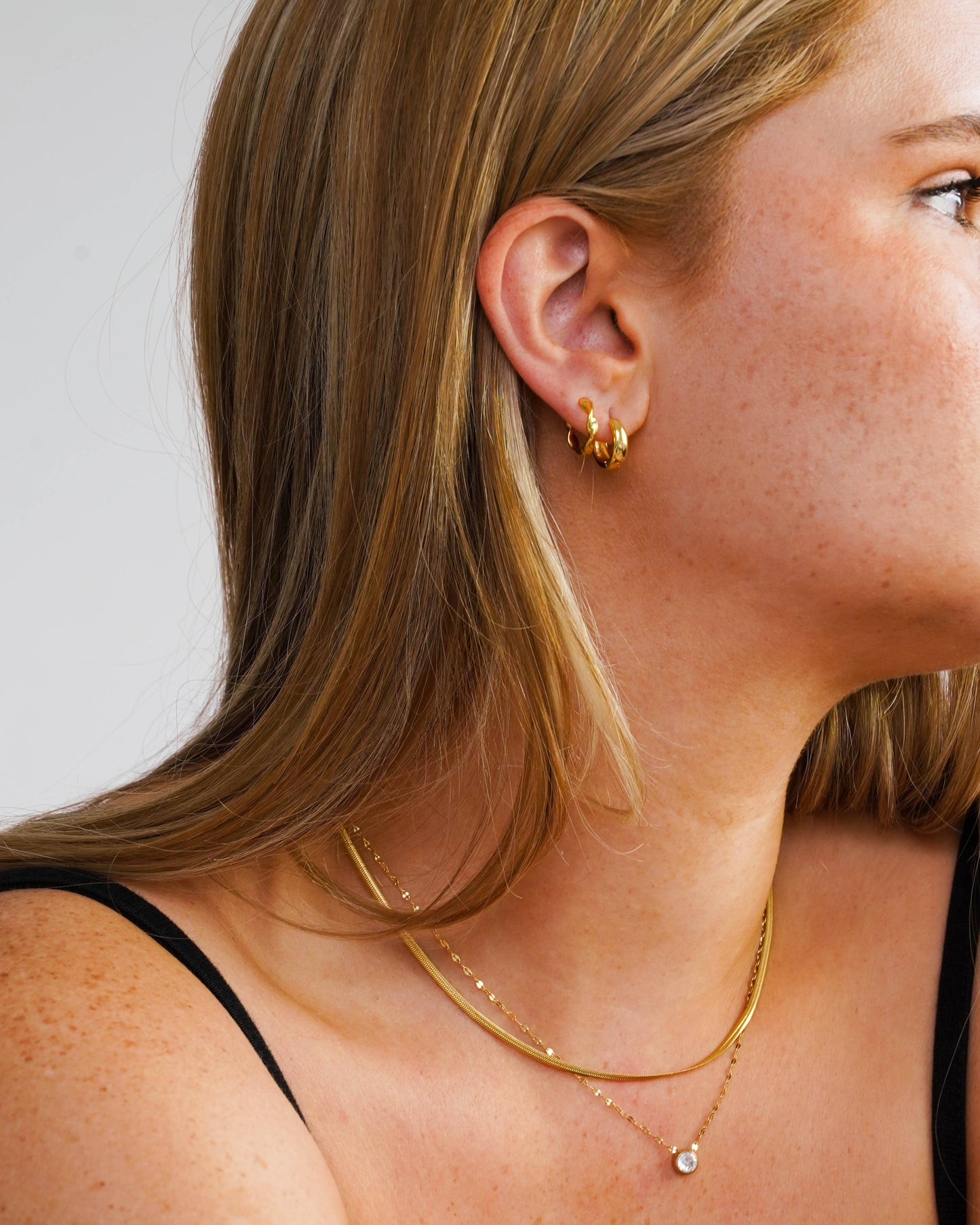 Rory Twist and Thick Gold Hoop Set