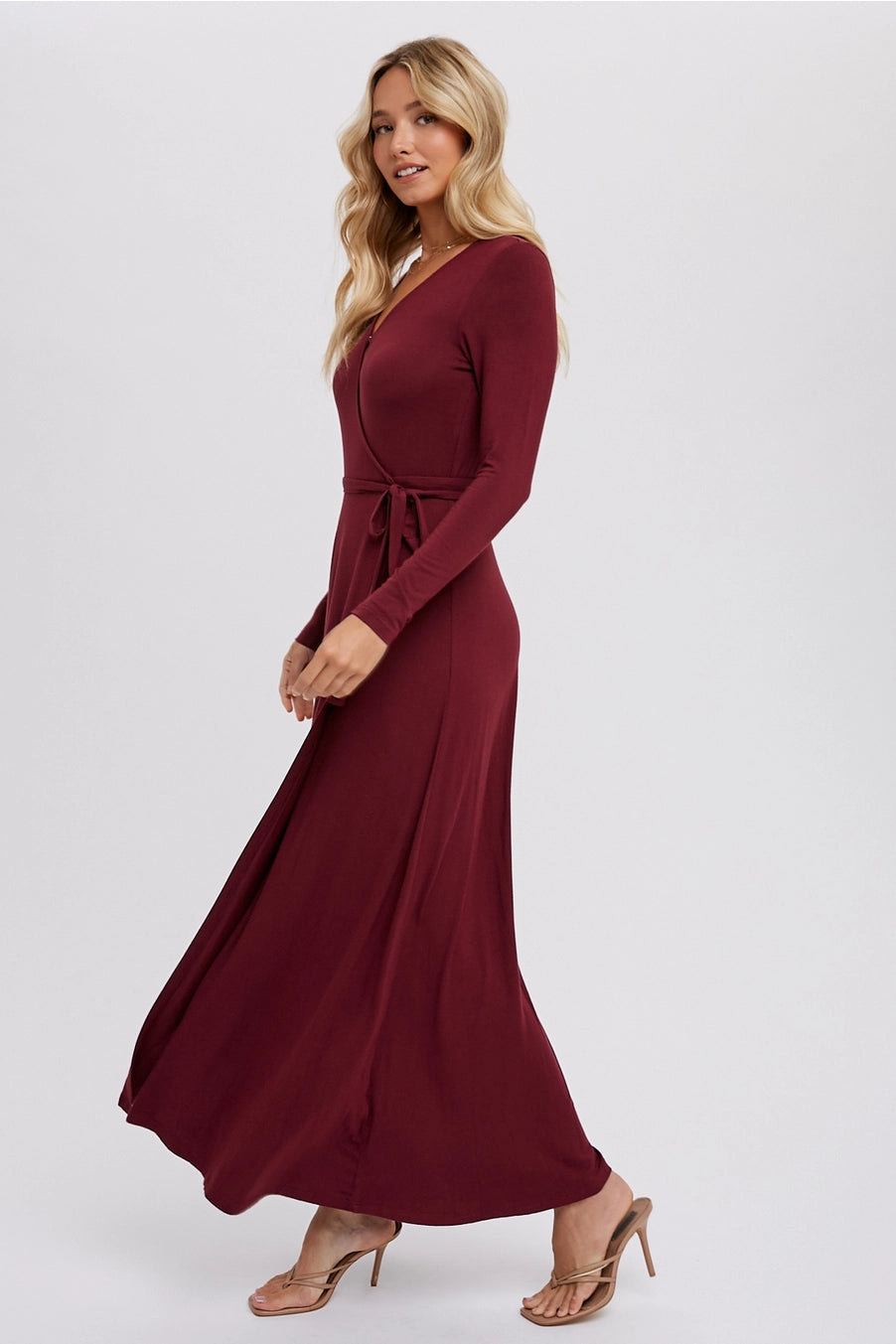 Merlot Maxi Wrap Dress