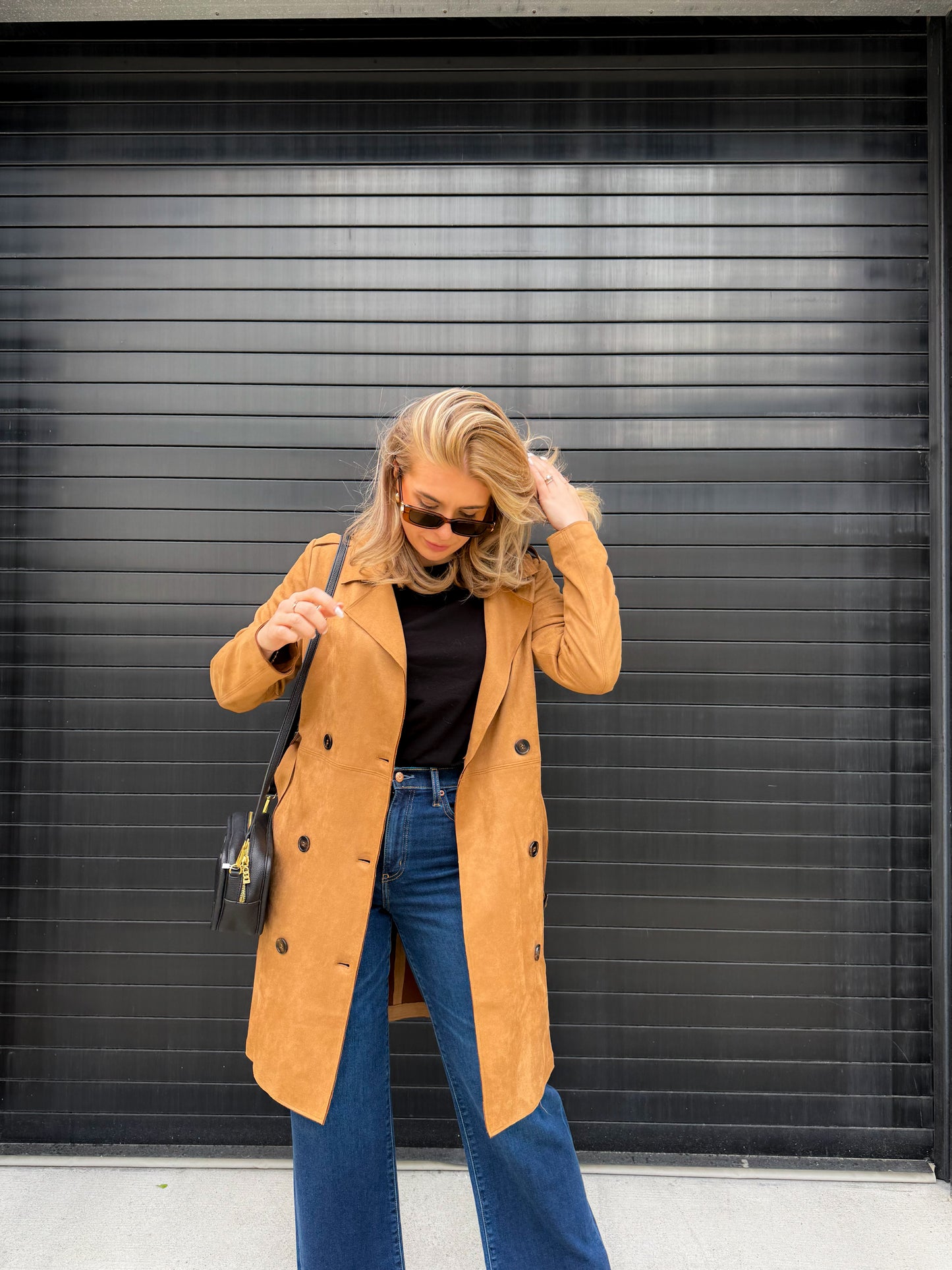 Arienne Faux Suede Trench Coat