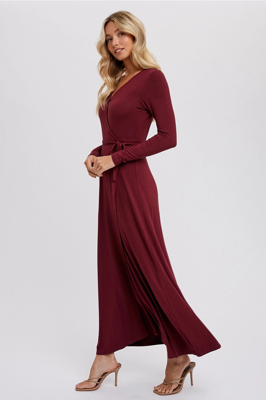 Merlot Maxi Wrap Dress