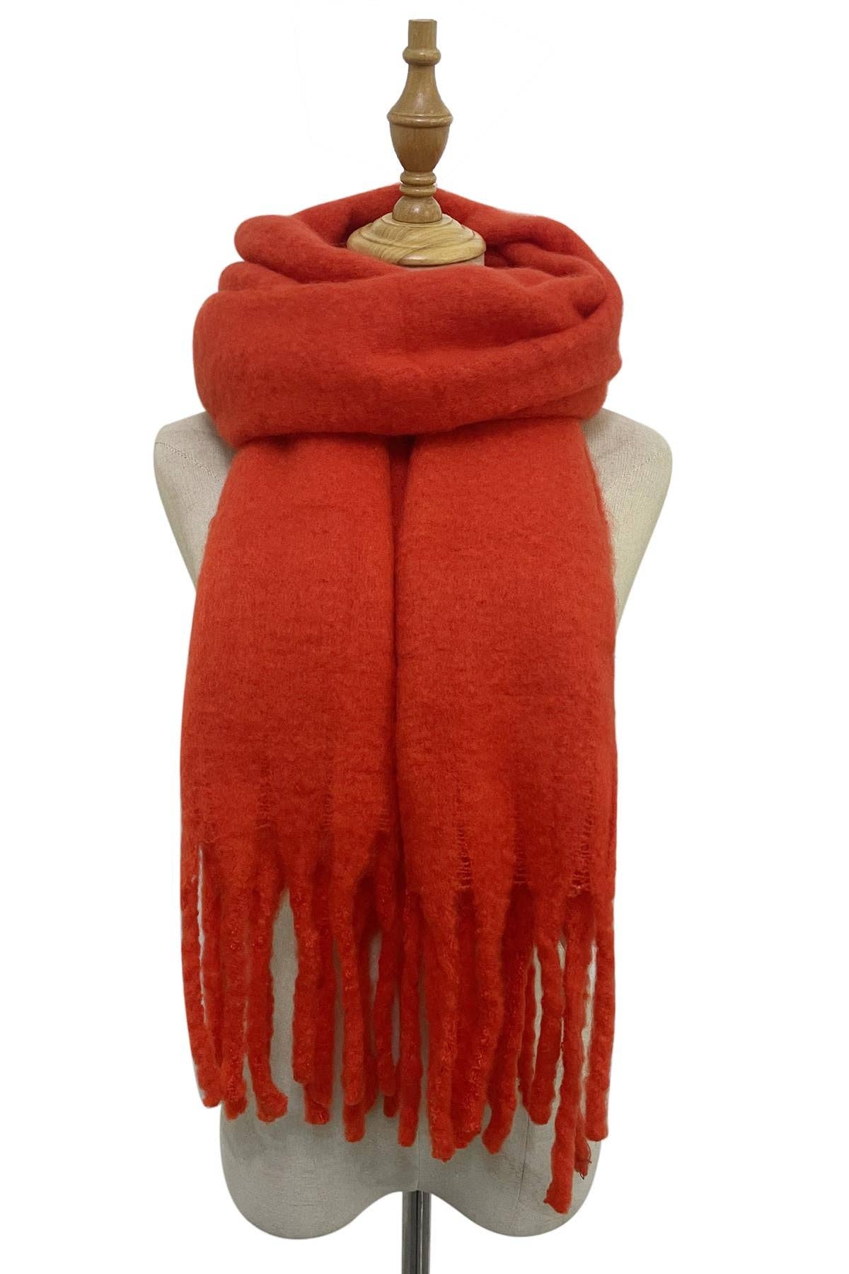 Tassel Blanket Scarf: Beige
