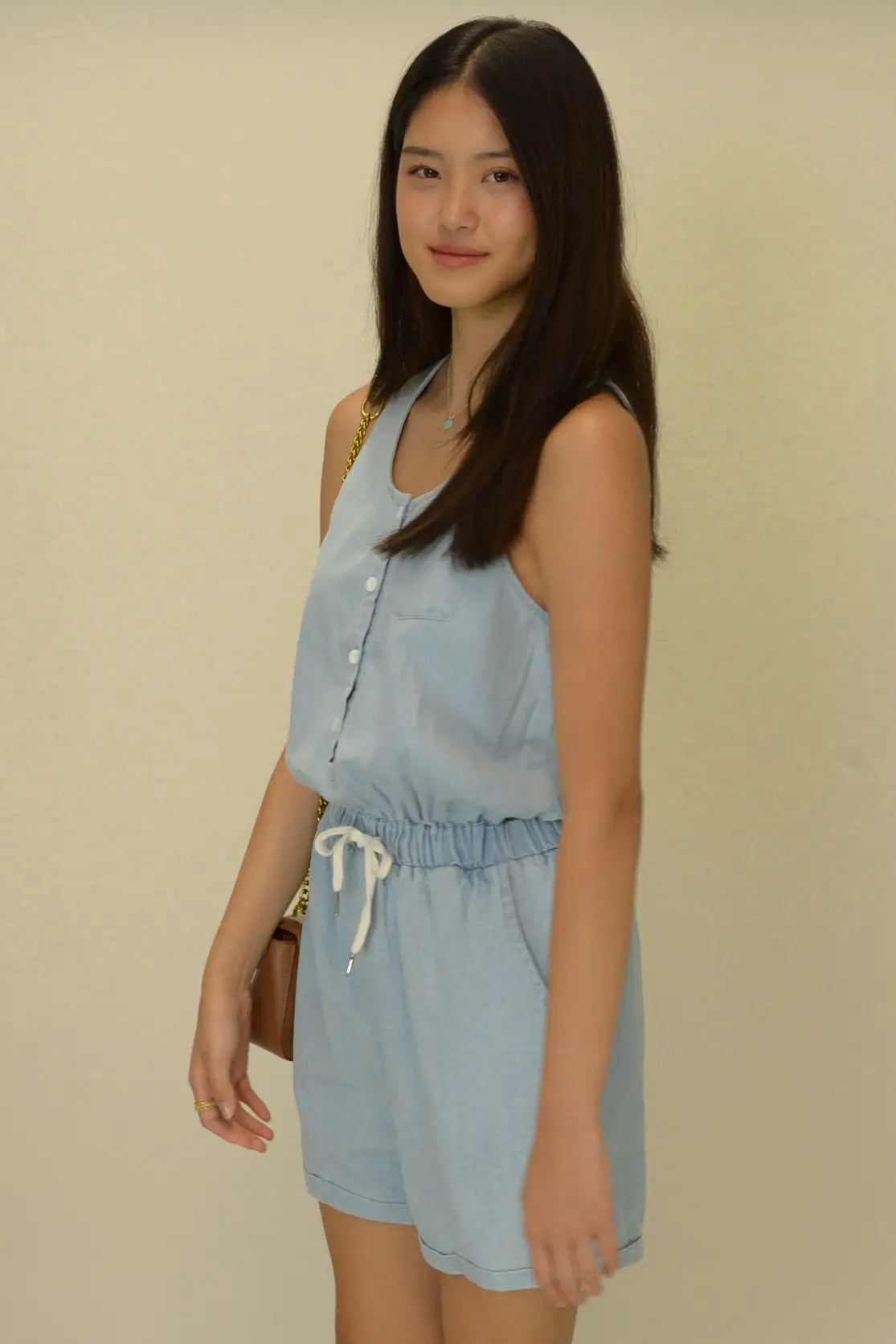 Lillian Denim Romper