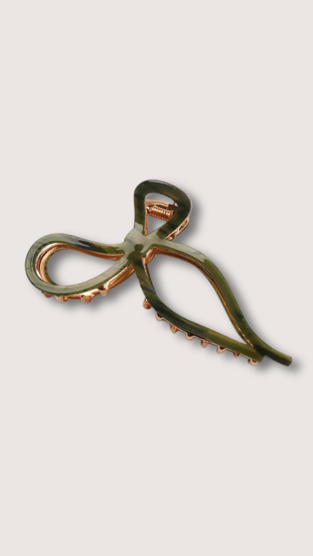 Green Bow Gold Jaw Clip