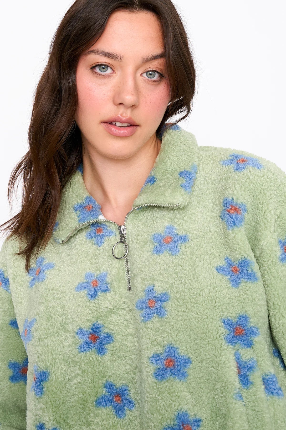 Blaire Floral Half Zip Sweater