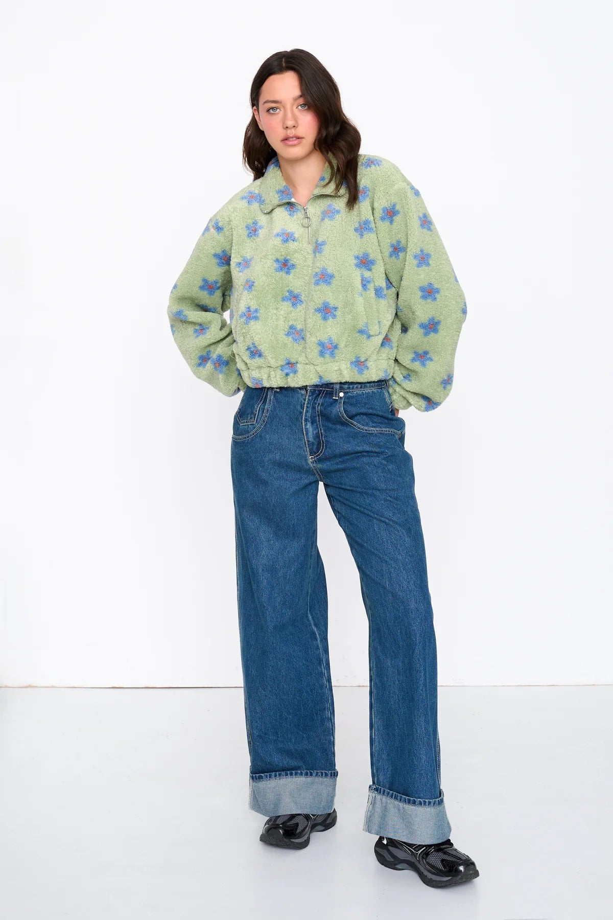 Blaire Floral Half Zip Sweater