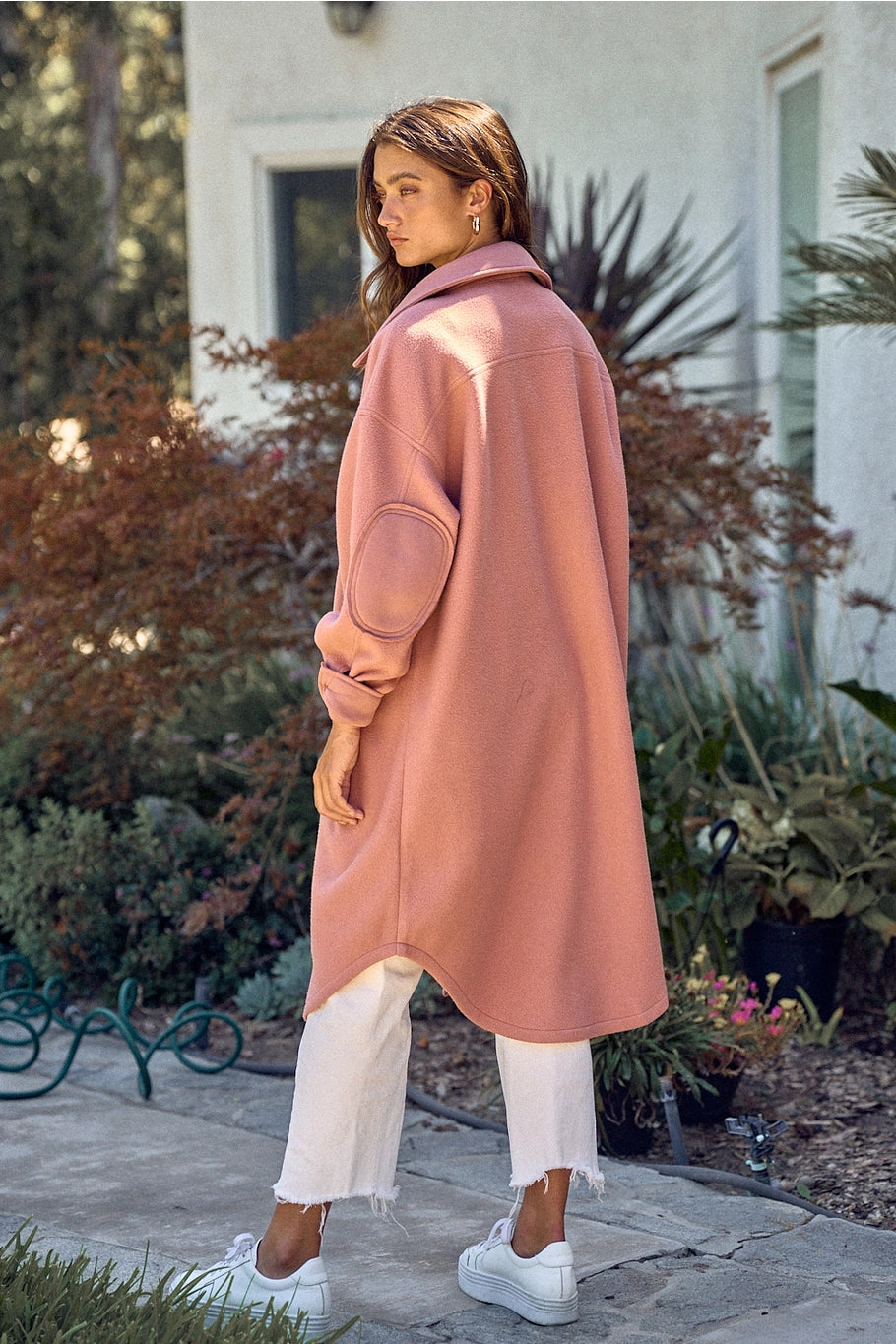 Amelia Long Jacket-Dusty Rose