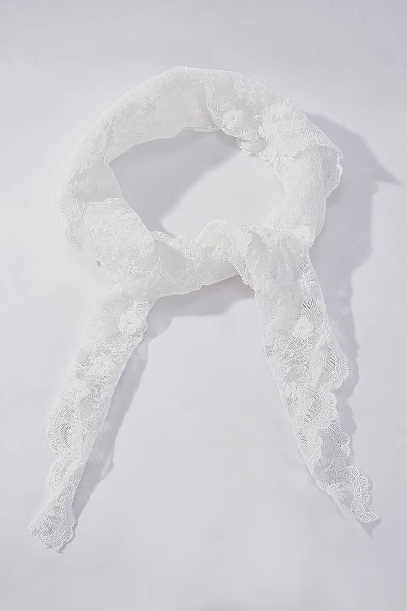 Lace Scarf in White
