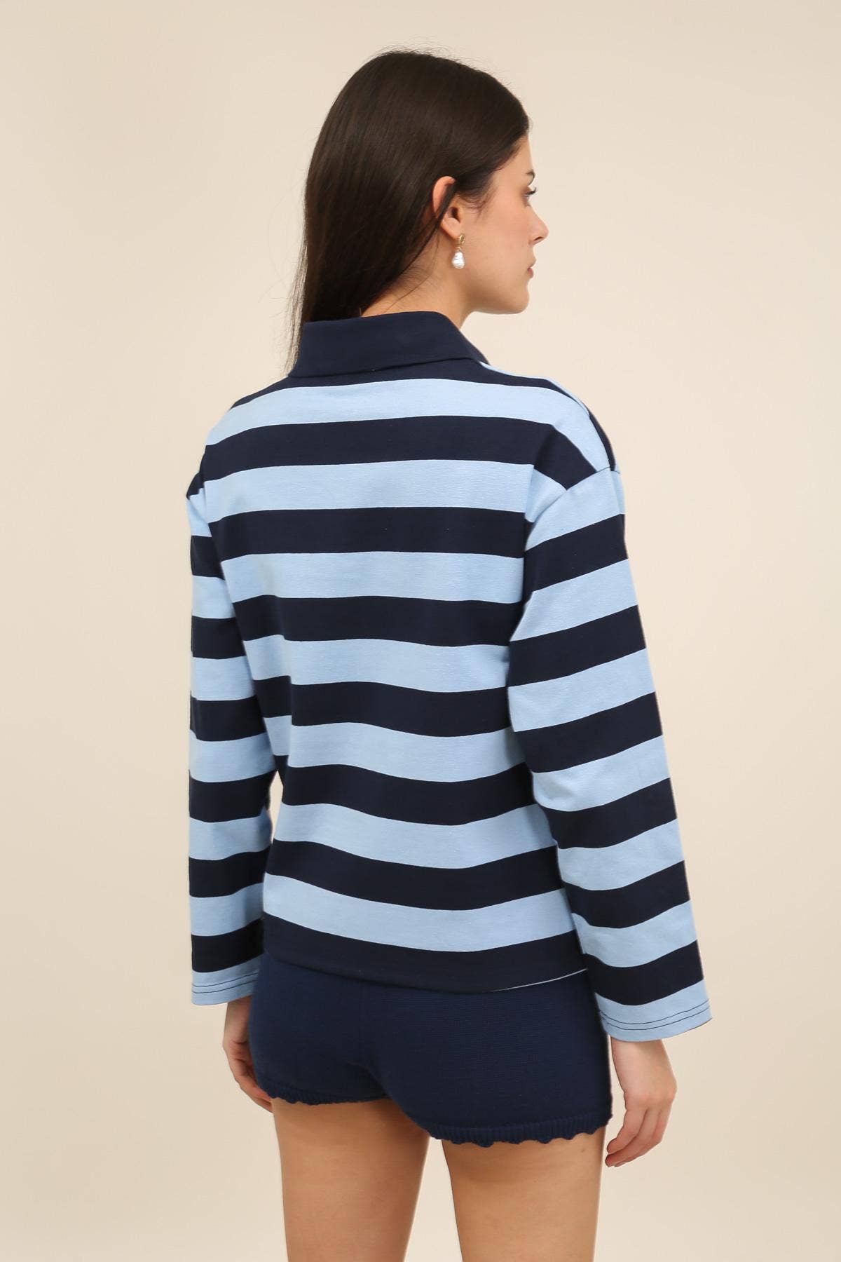 Saturday Striped Polo Sweatshirt