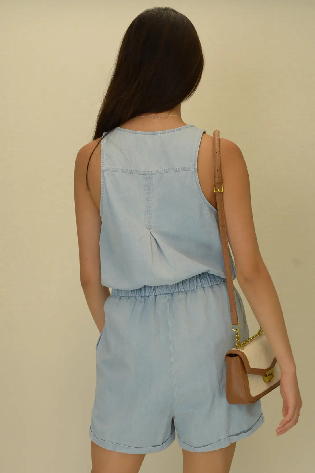 Lillian Denim Romper