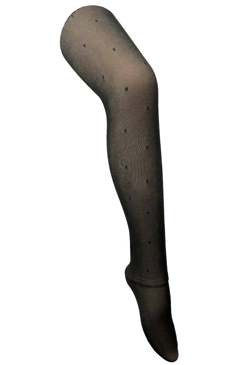 Polka Dot Faux Transparent Fleece Tights (Extended Sizes Available)