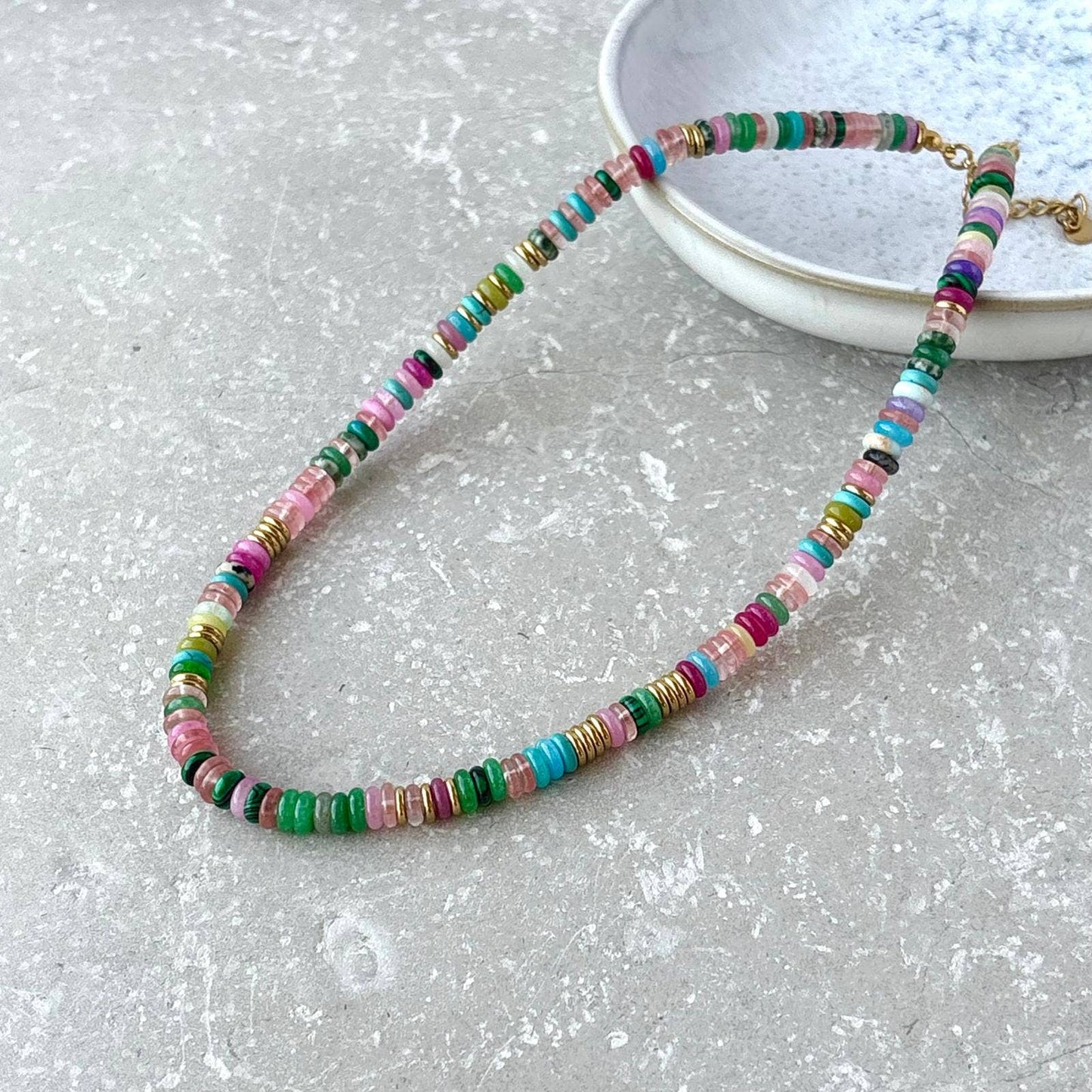 Multi-Colour Stone Beaded Necklace