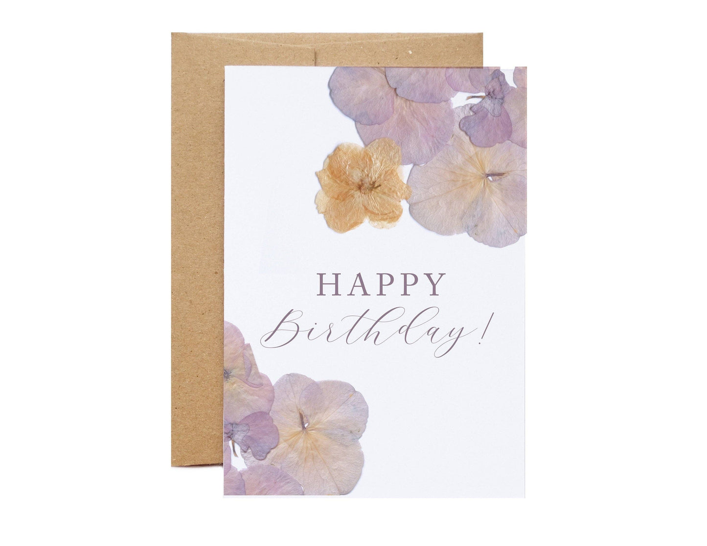 Happy Birthday Antique Purple Pansy Card