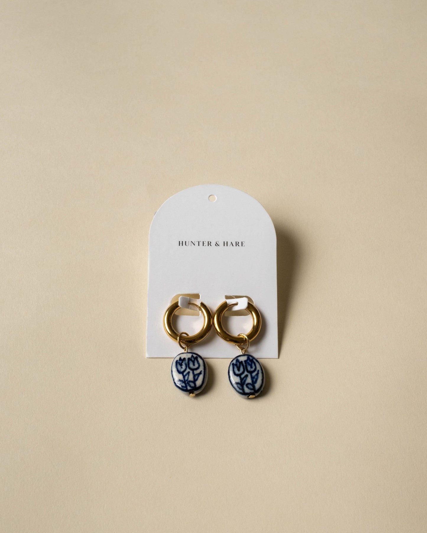 Tulip Porcelain Bead Hoops