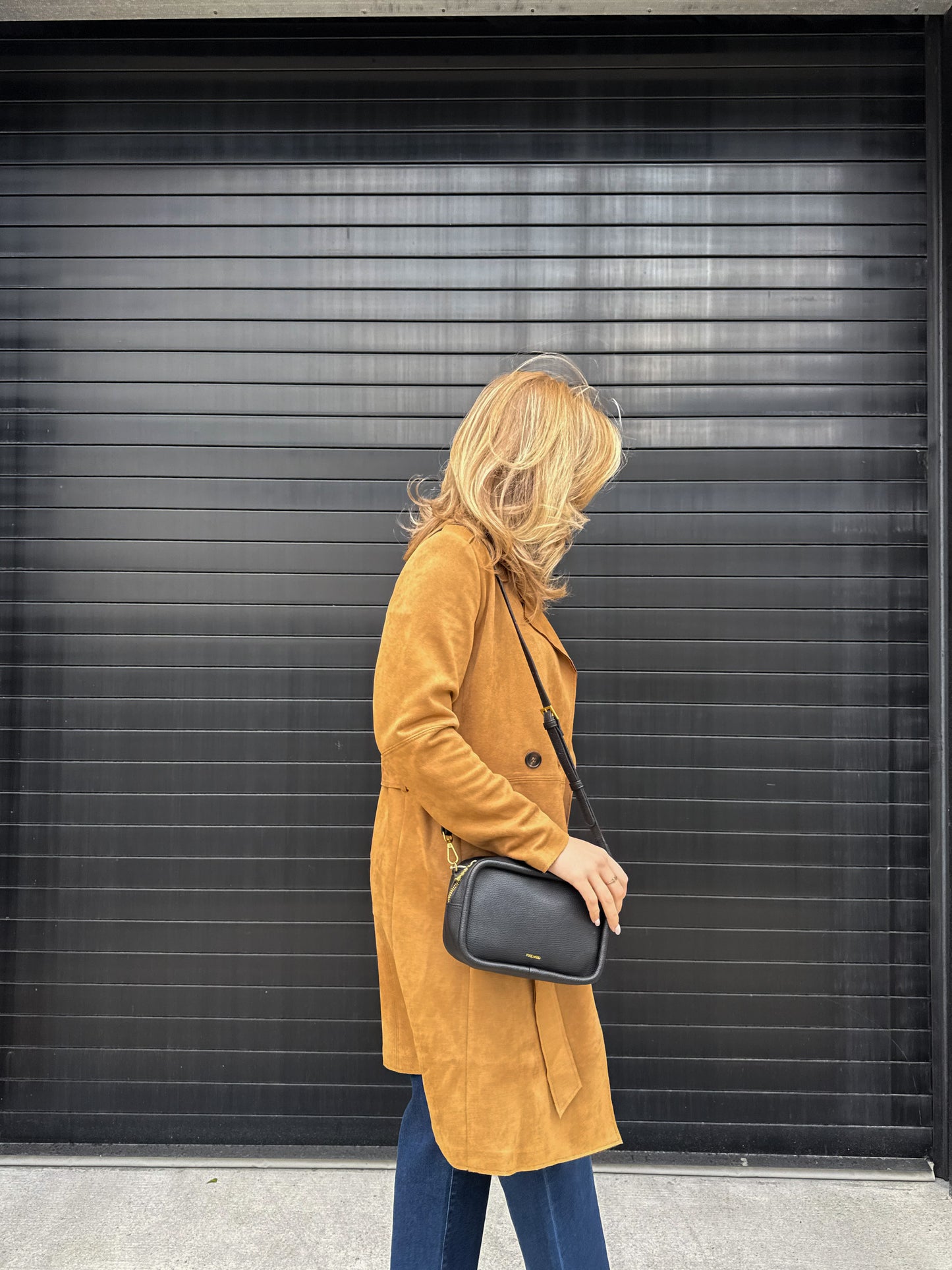 Arienne Faux Suede Trench Coat