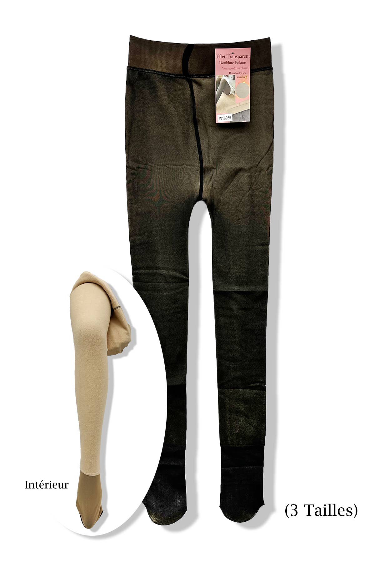Faux Transparent Fleece Tights (Available in Extended Sizes)
