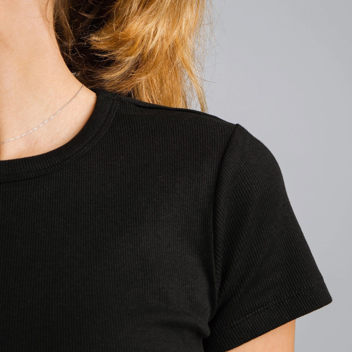 Black Ribbed T-Shirt