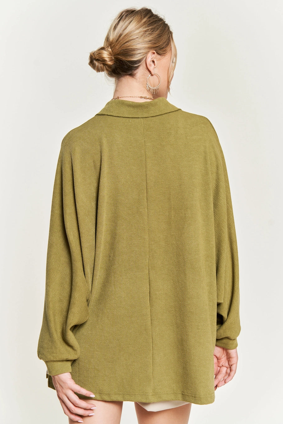 Jane Oversized Top-Olive