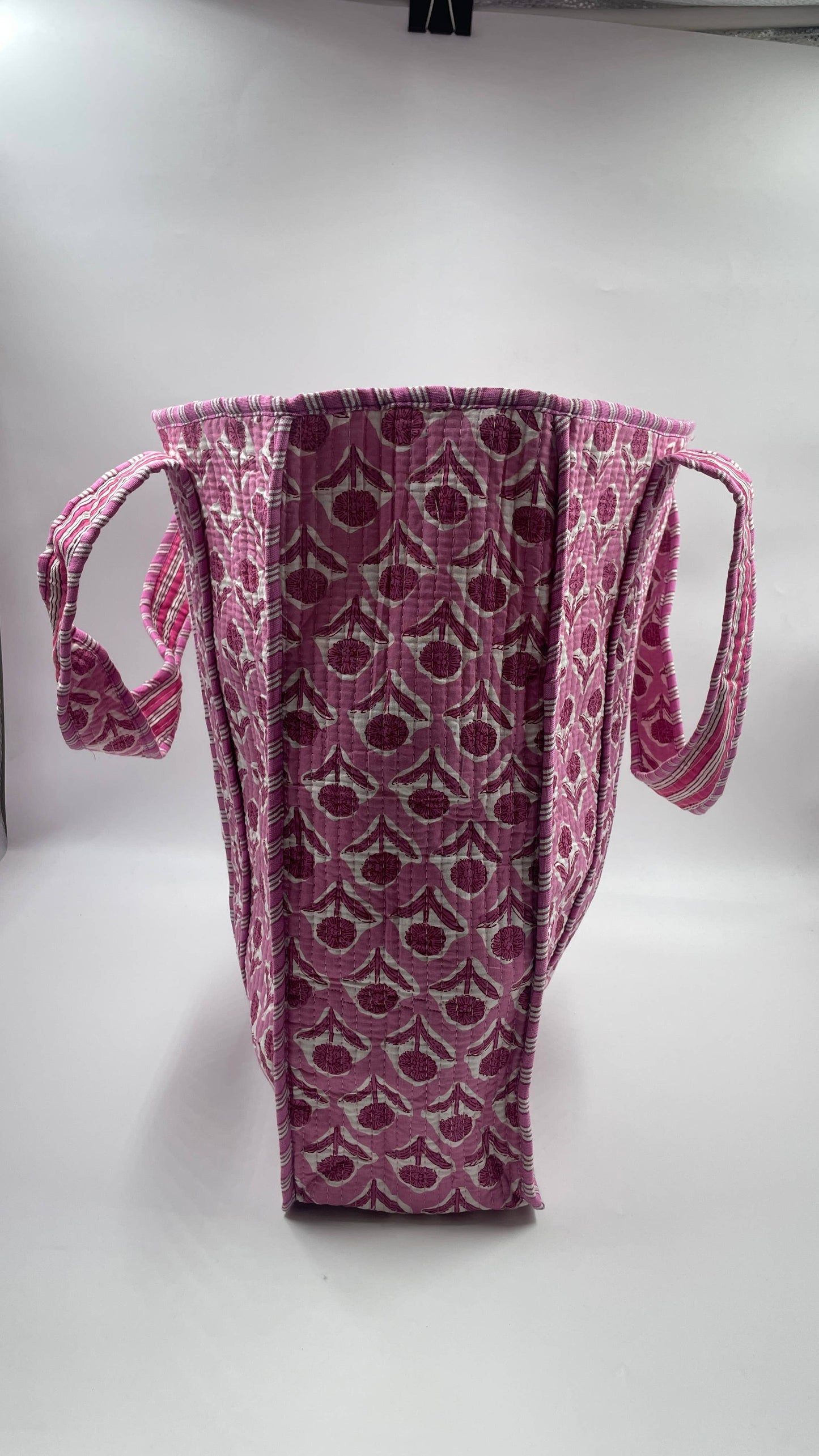 Maddie Kantha Quilted Boho Floral Reversible Tote Bag