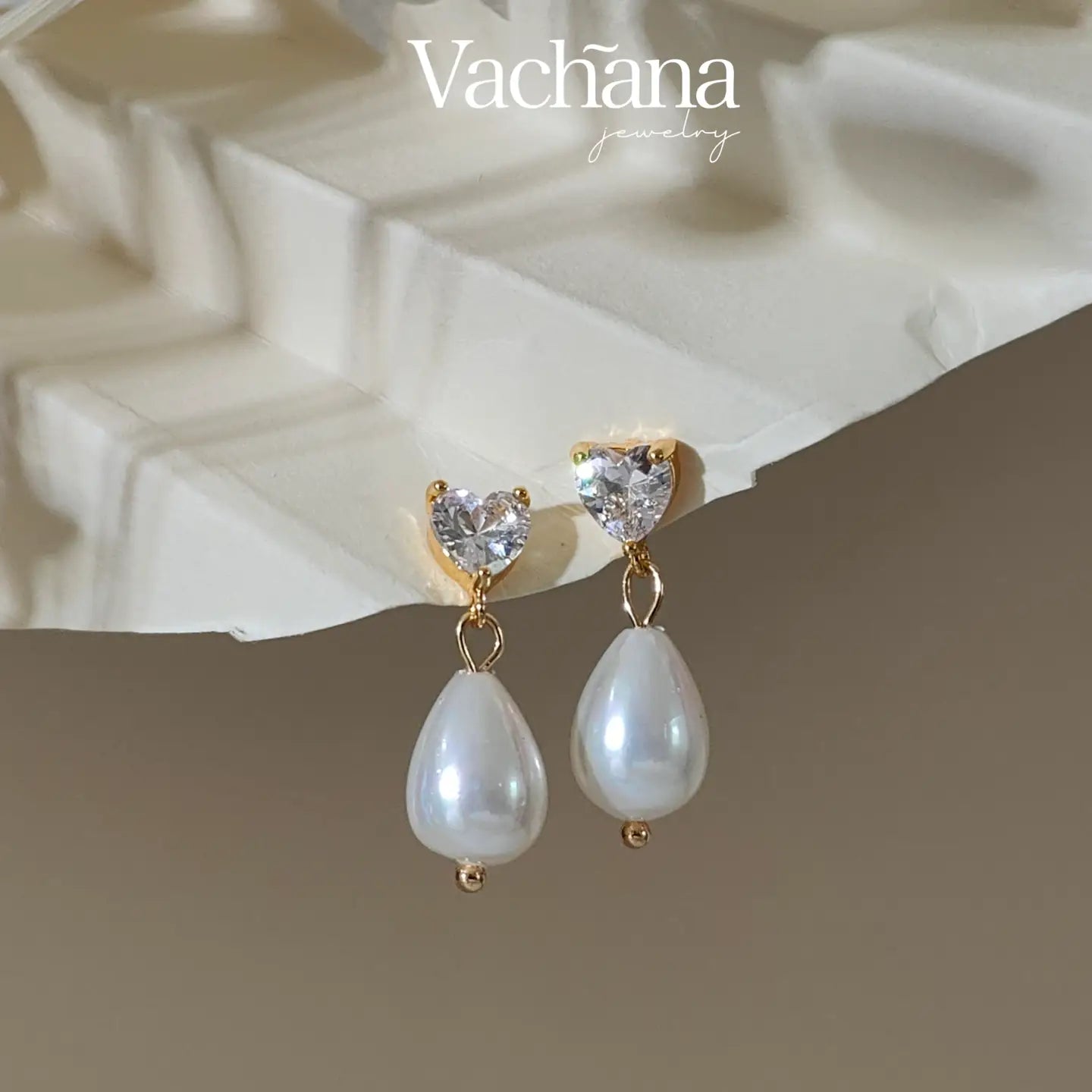 Mini Heart Pearl Earrings