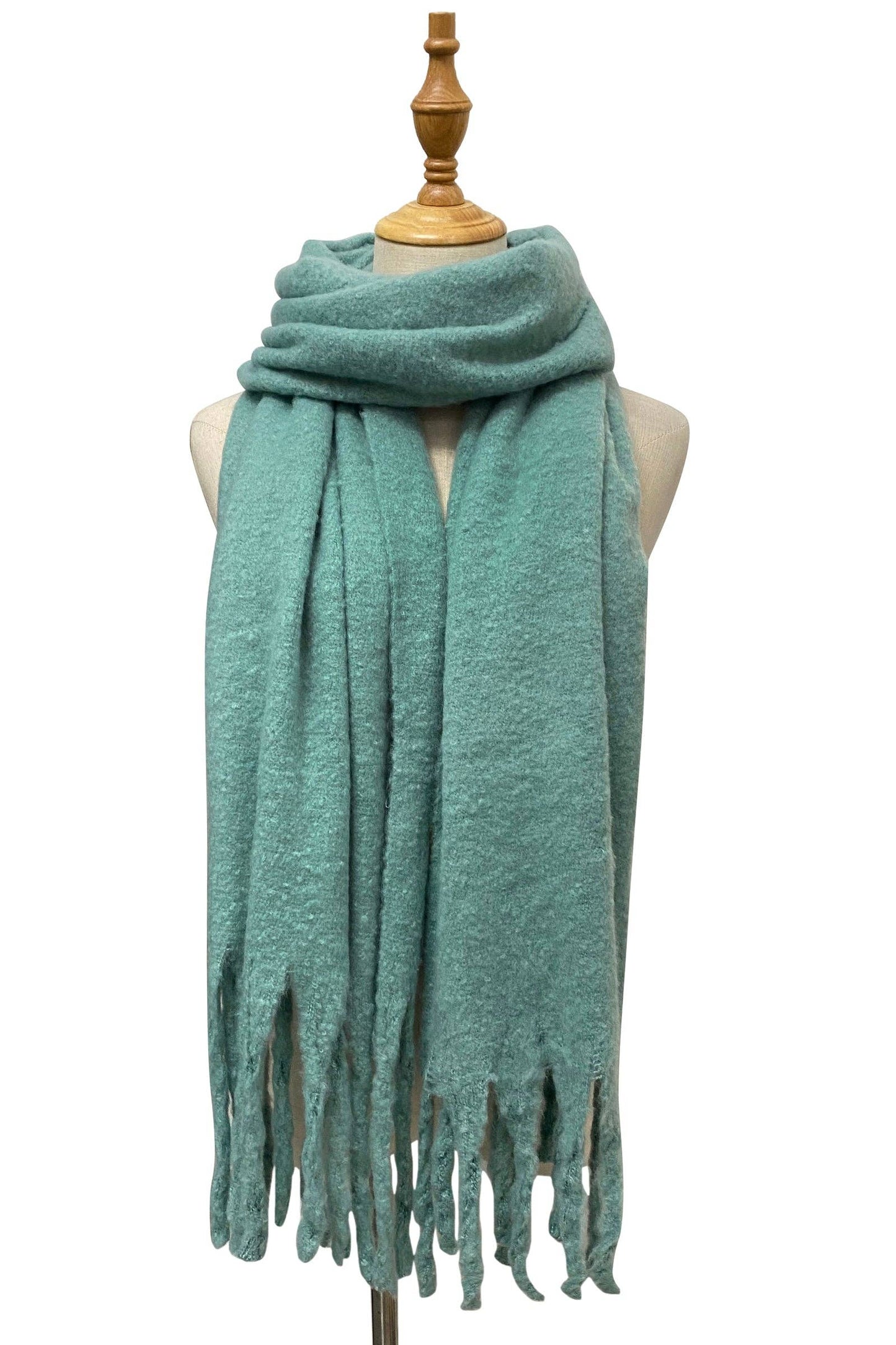 Tassel Blanket Scarf: Beige