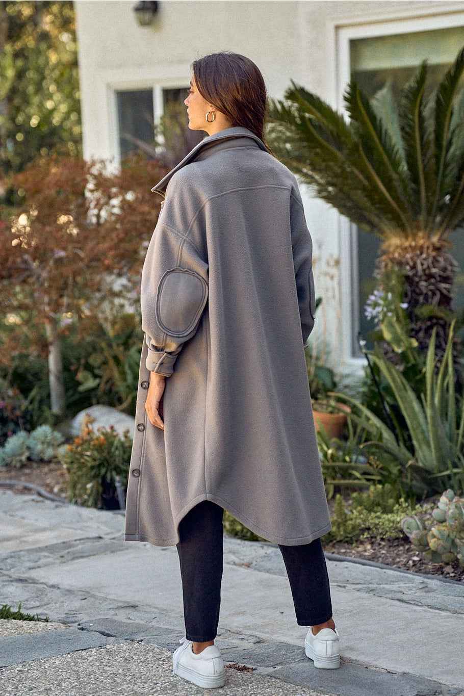 Amelia Long Jacket-Charcoal