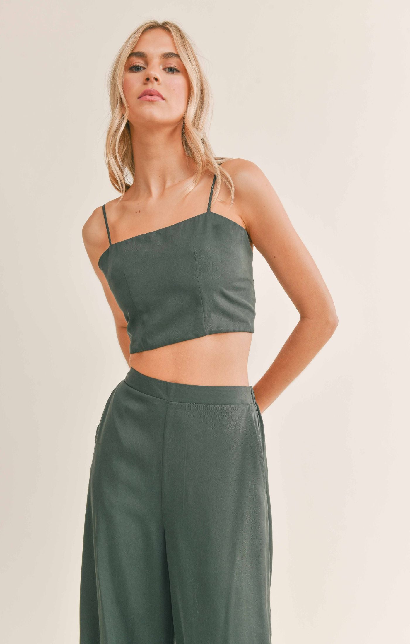 Evergreen Crop Tank Top