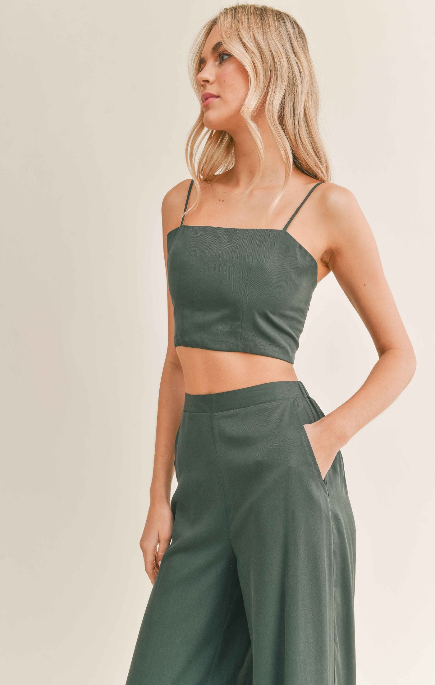Evergreen Crop Tank Top