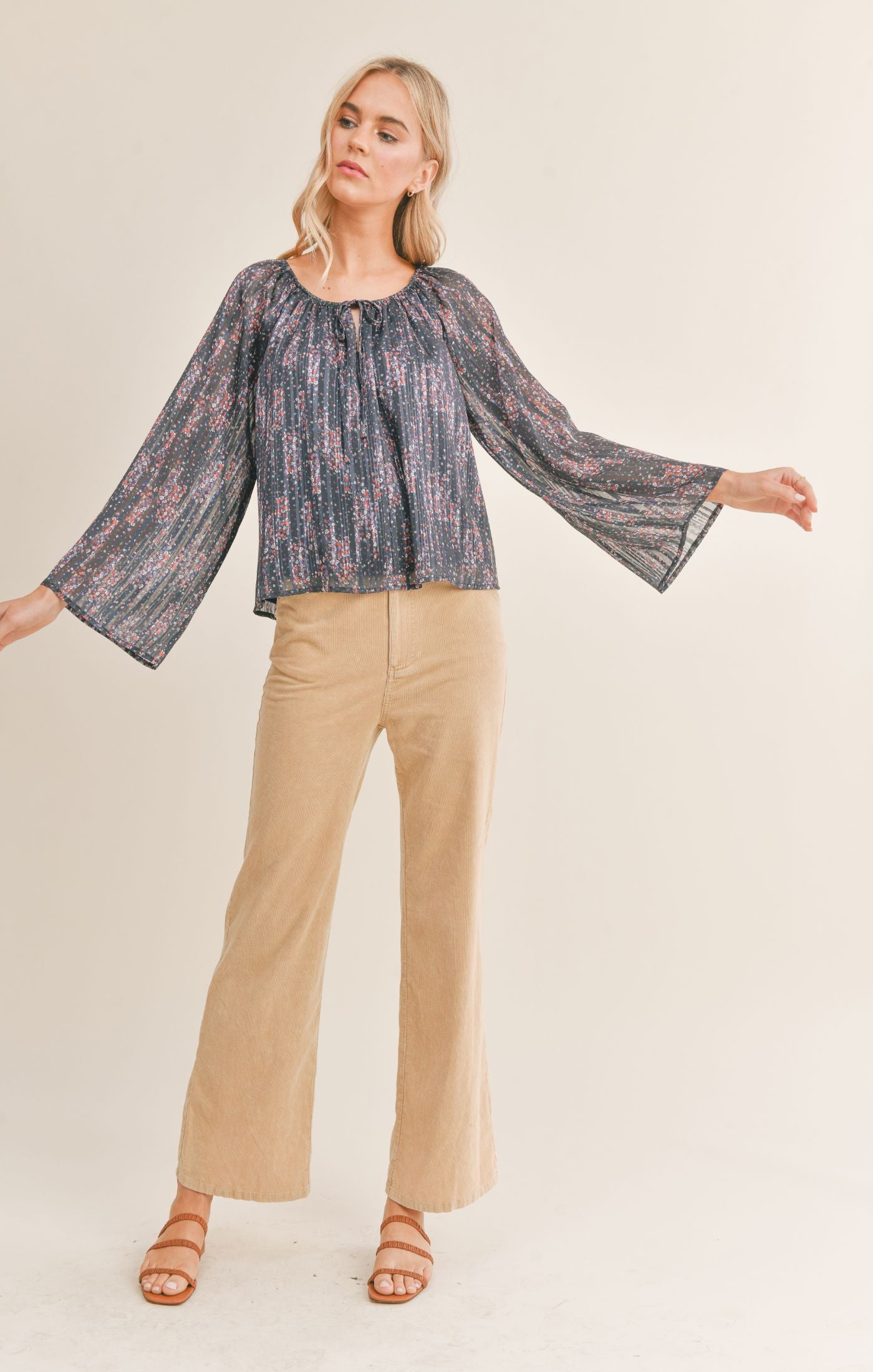 Fireworks Peasant Top