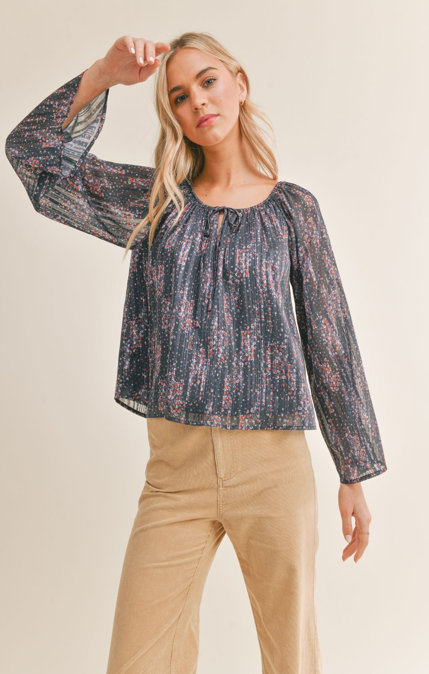 Fireworks Peasant Top