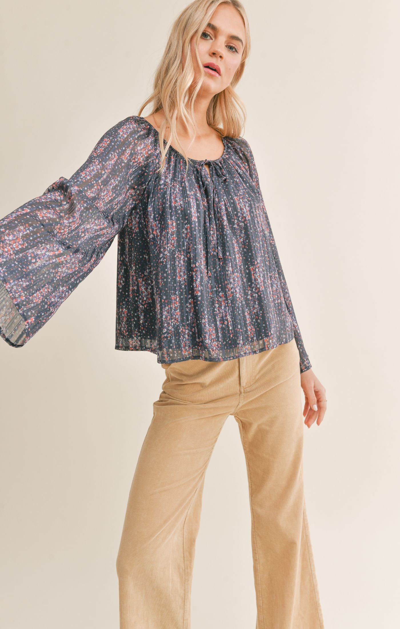Fireworks Peasant Top