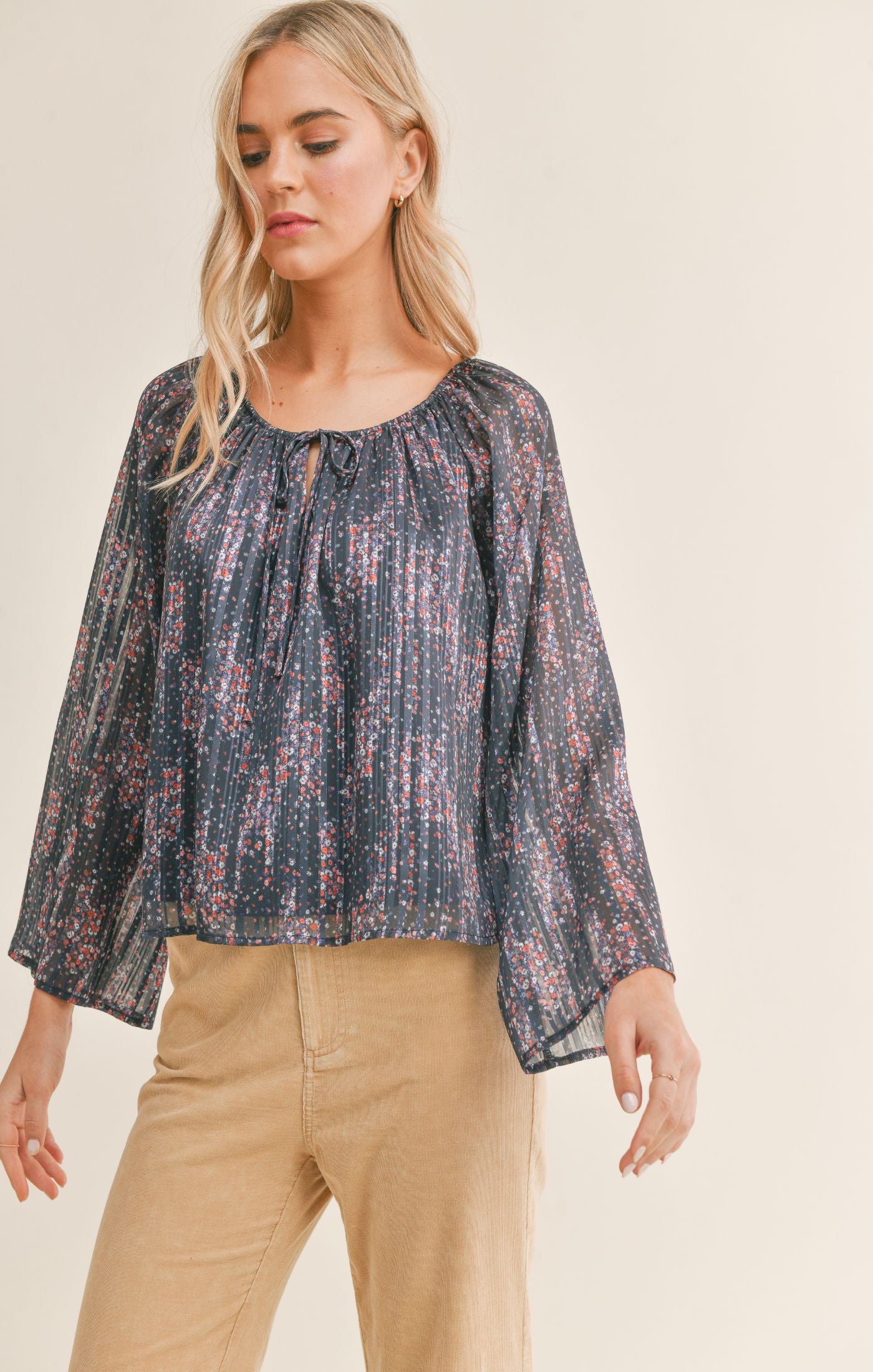 Fireworks Peasant Top
