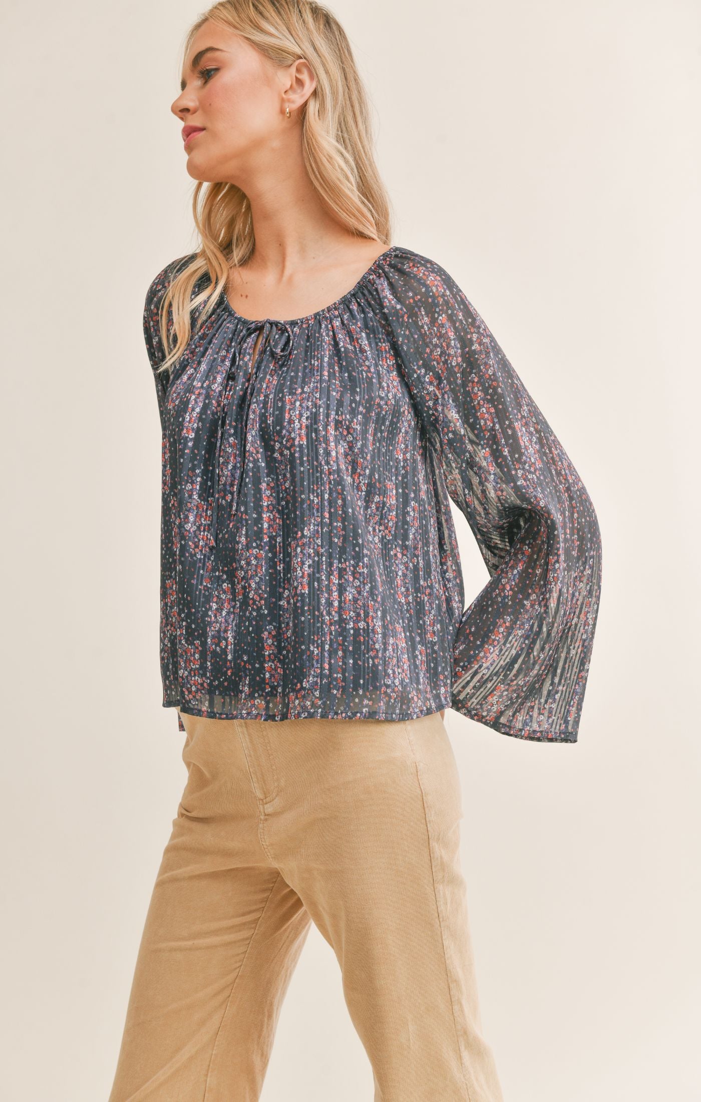 Fireworks Peasant Top