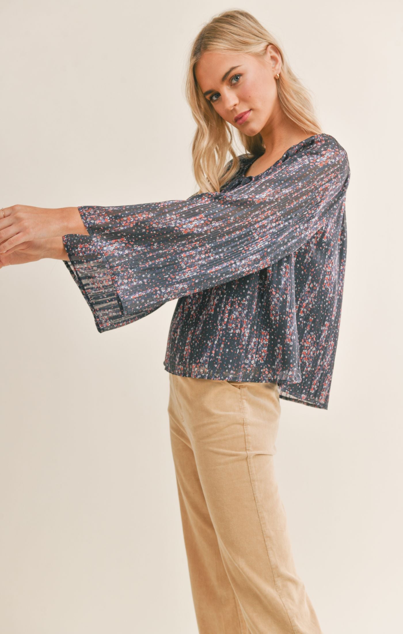 Fireworks Peasant Top