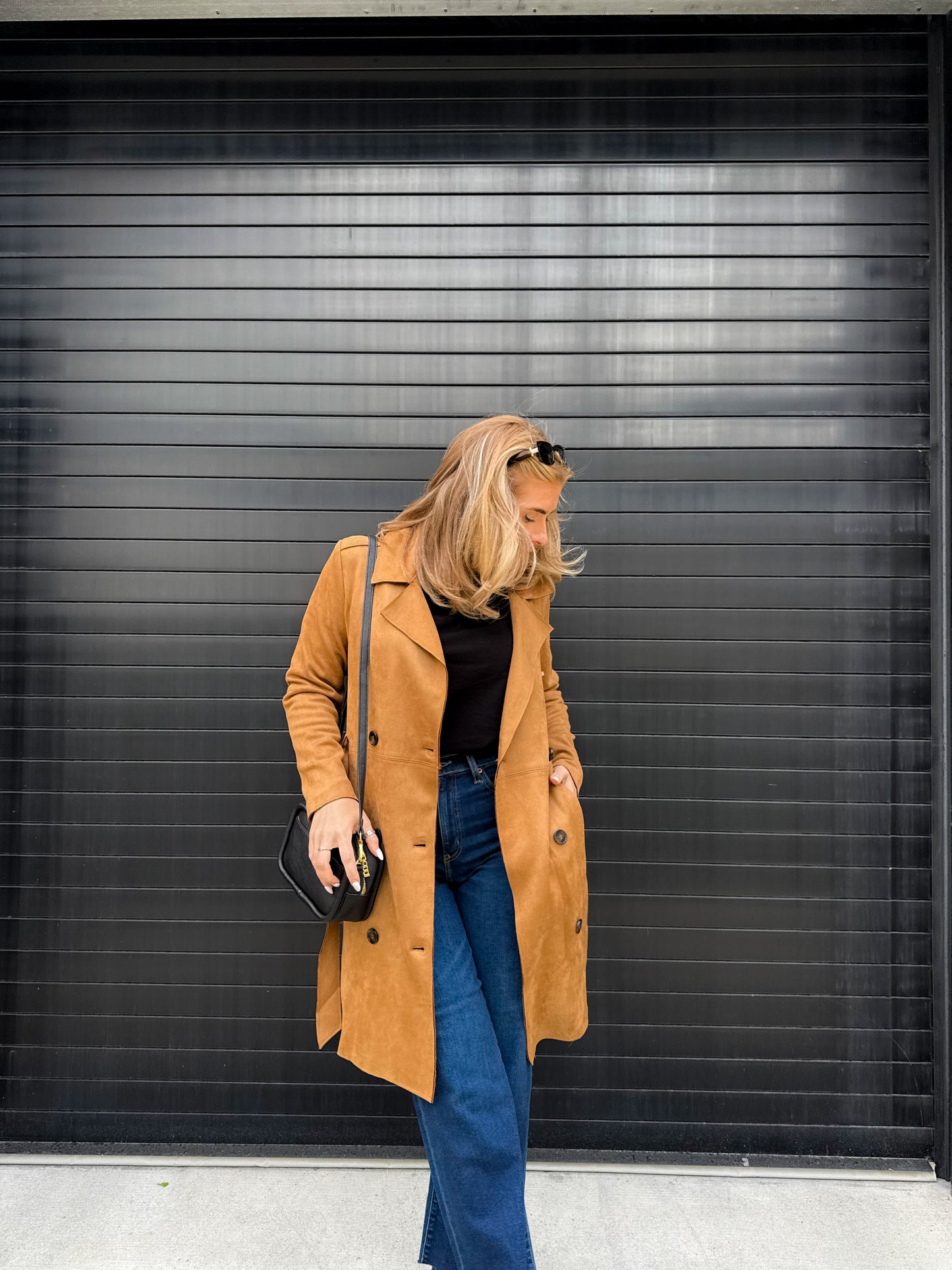 Arienne Faux Suede Trench Coat