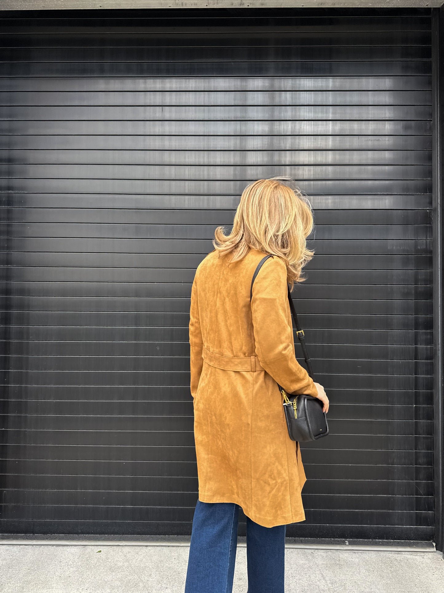 Arienne Faux Suede Trench Coat