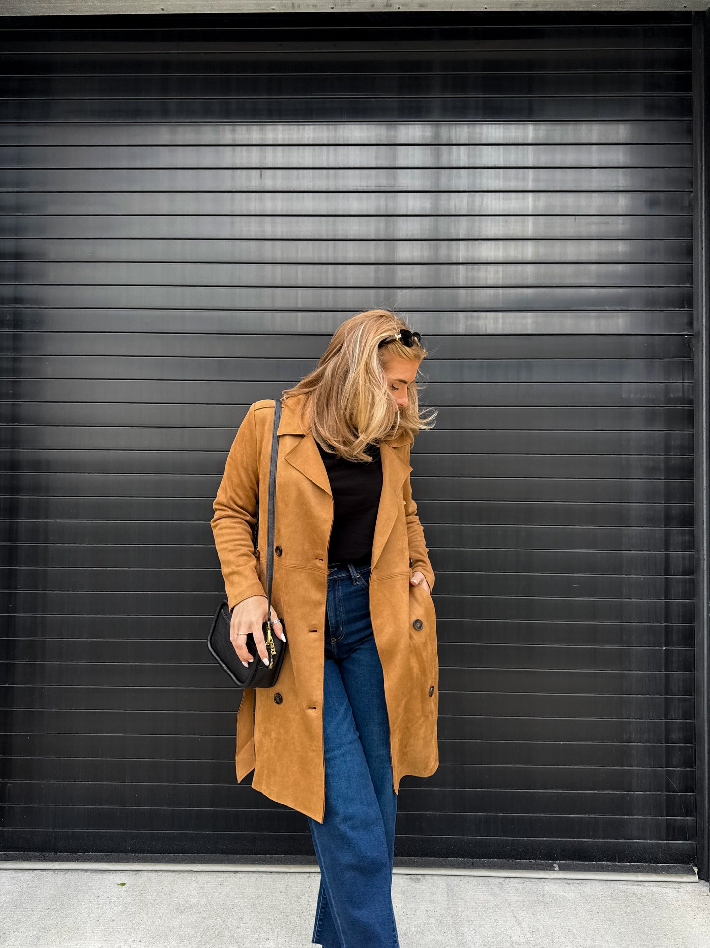 Arienne Faux Suede Trench Coat