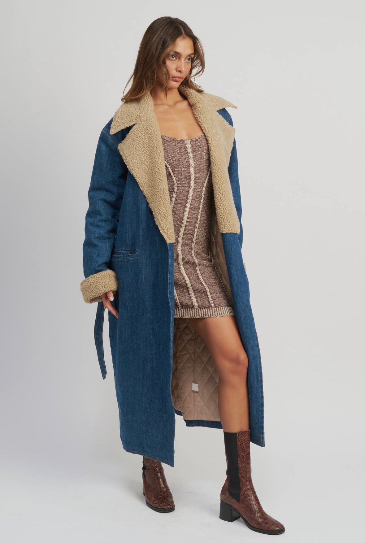 Mariam Denim Sherpa Coat