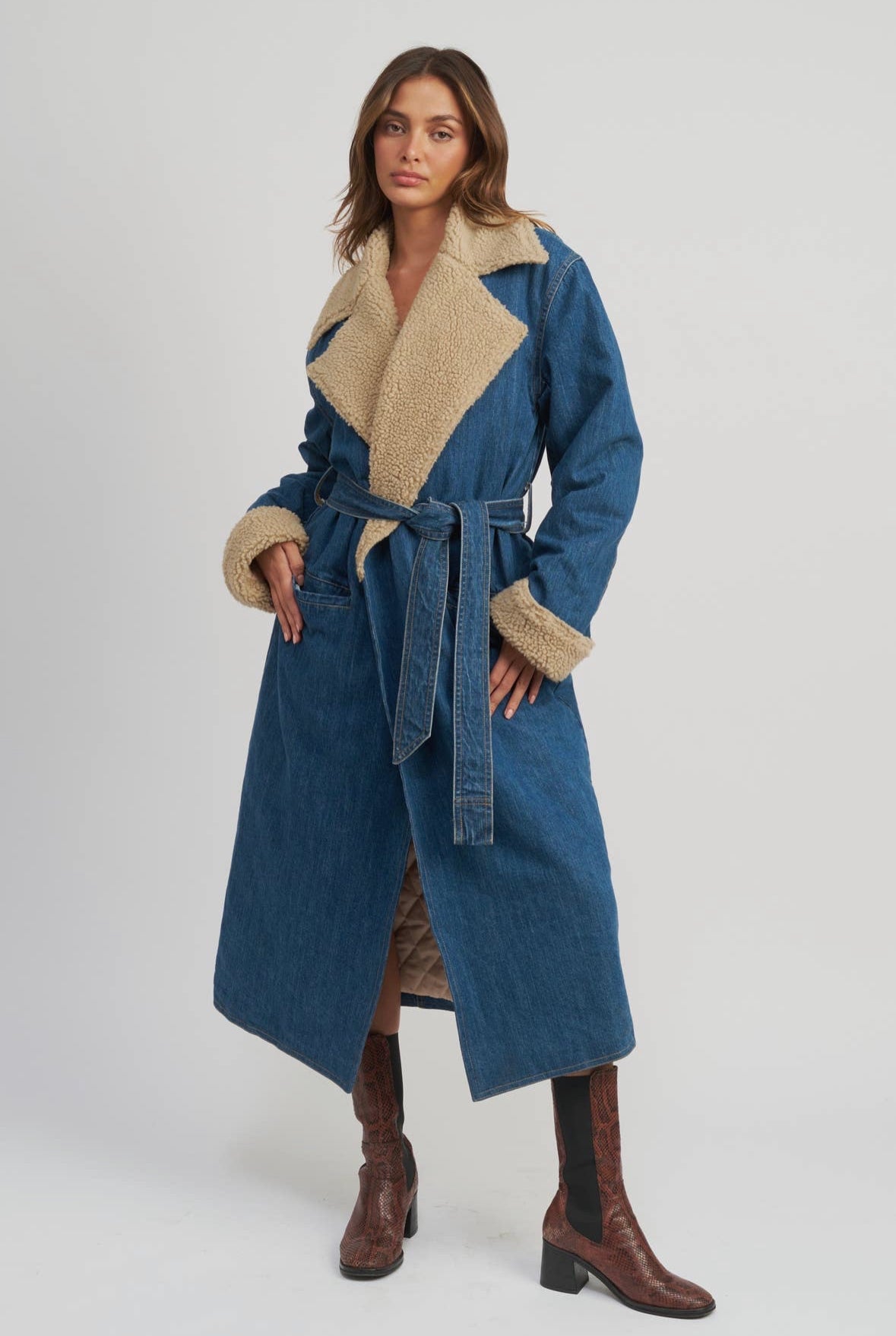 Mariam Denim Sherpa Coat