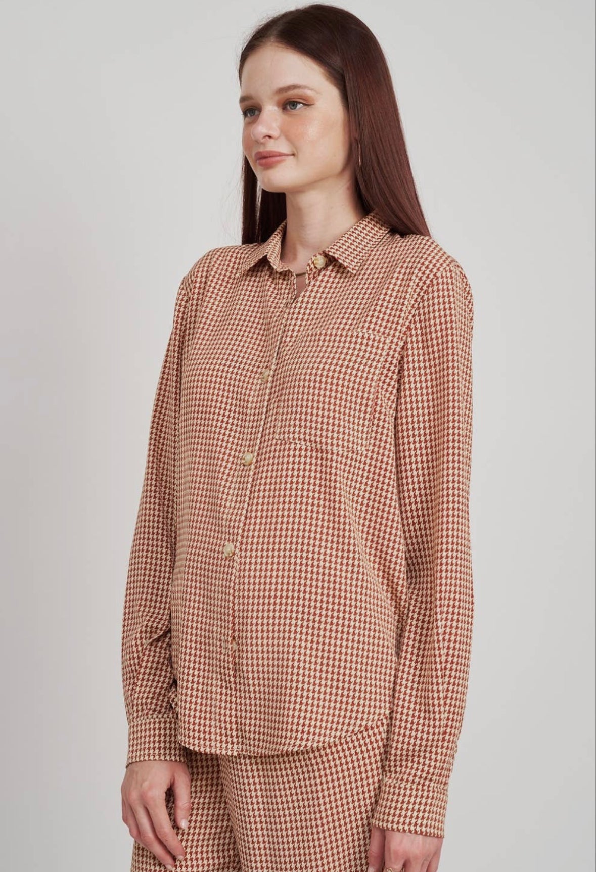 Rusty Houndstooth Top