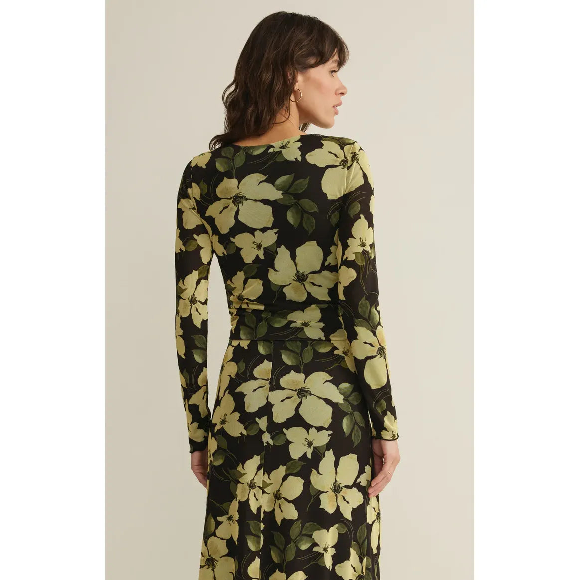 Taysha Ren Floral Mesh Top