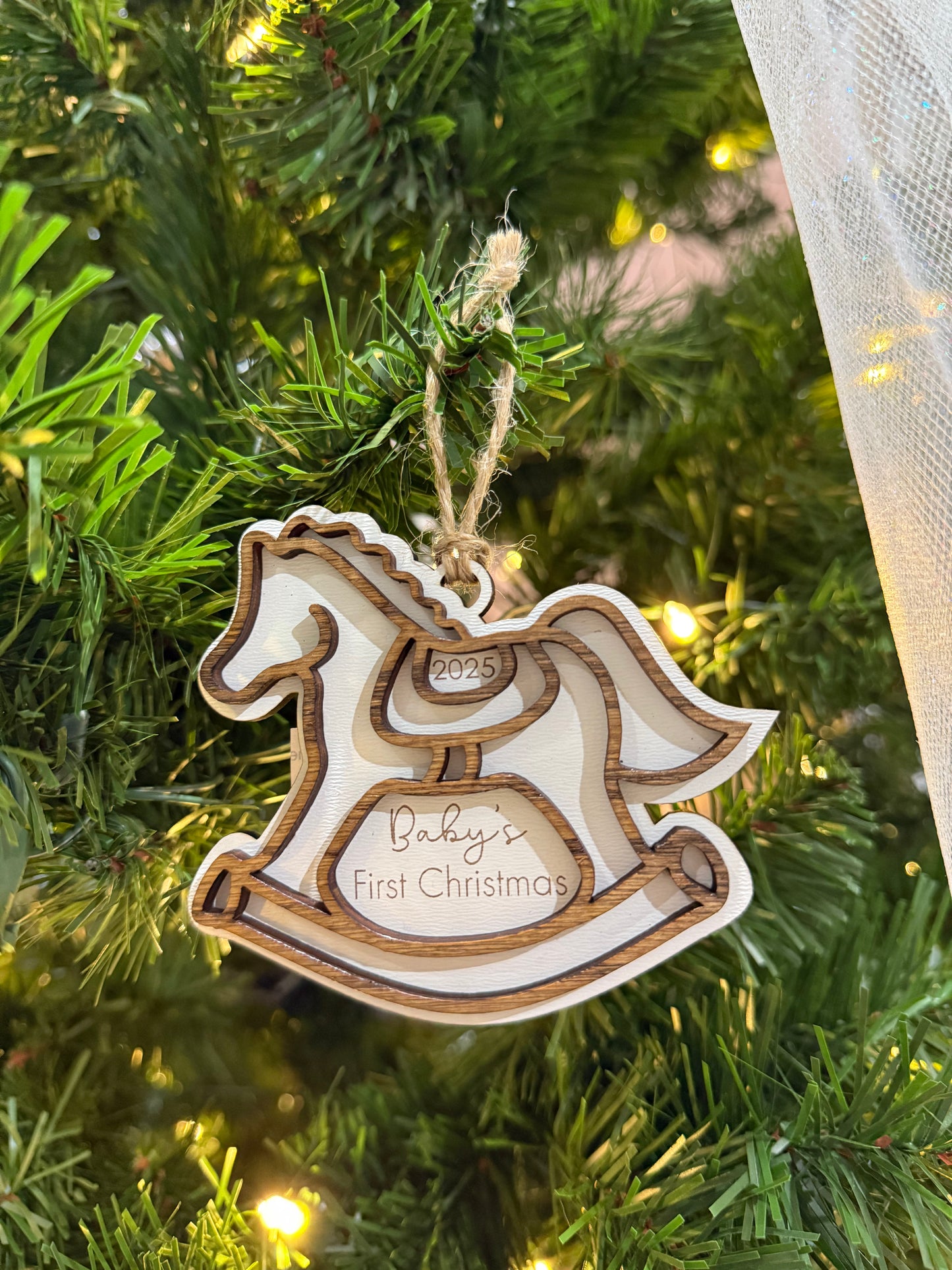 Rocking Horse Baby's First Christmas Ornament 2025