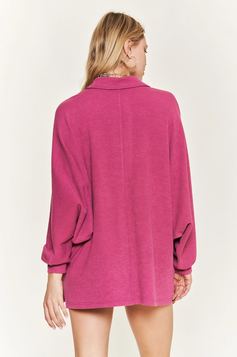Jane Oversized Top-Berry