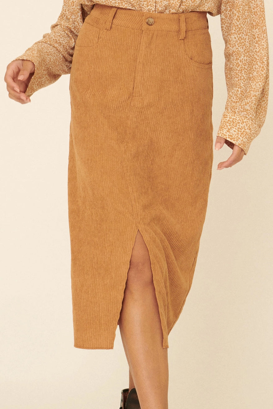 Odette Corduroy Midi Skirt