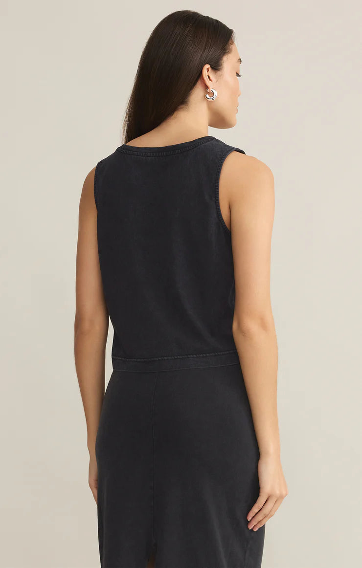Sloane V-Neck Top in Black
