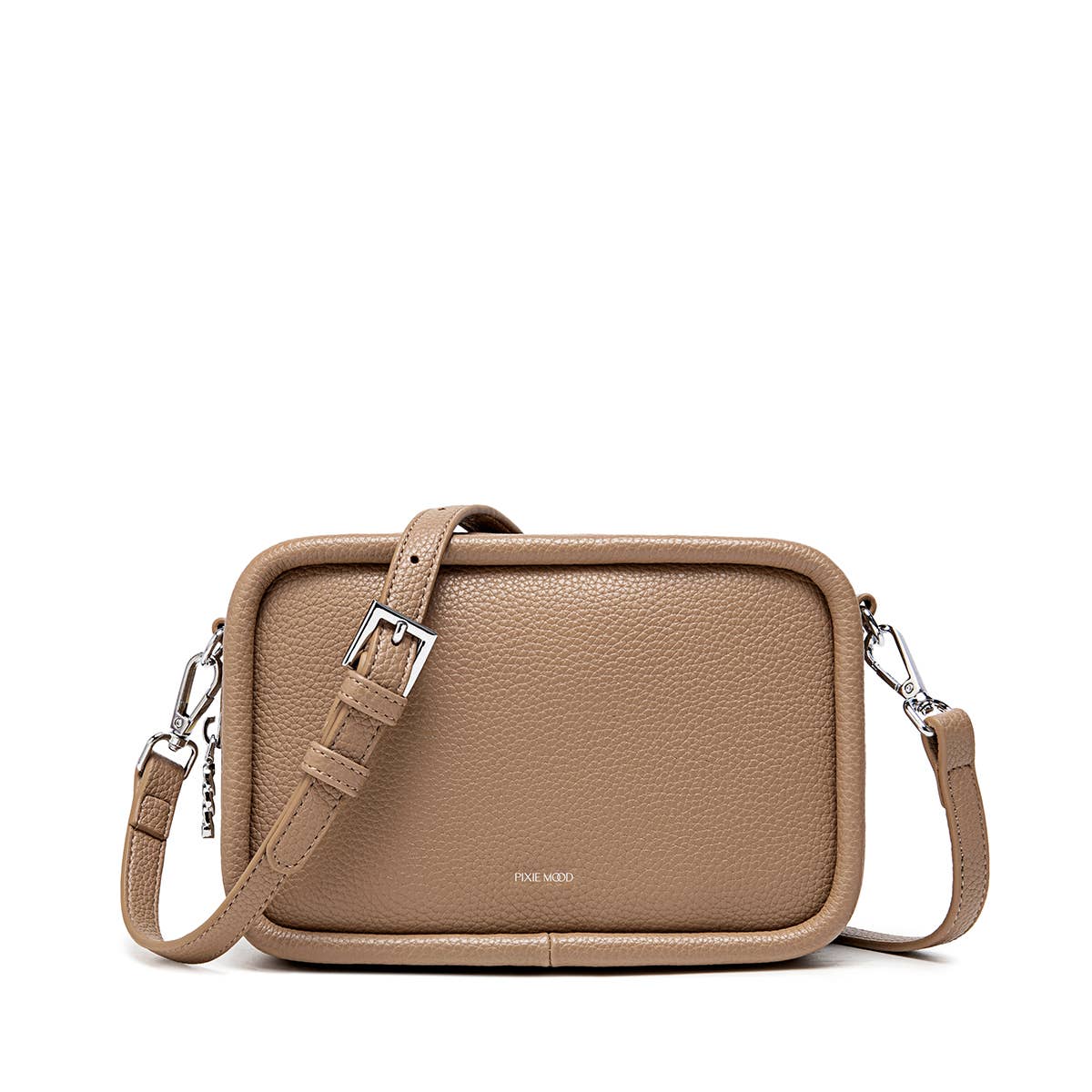 Erika Recycled Vegan Crossbody Bag in Sand Pebbled