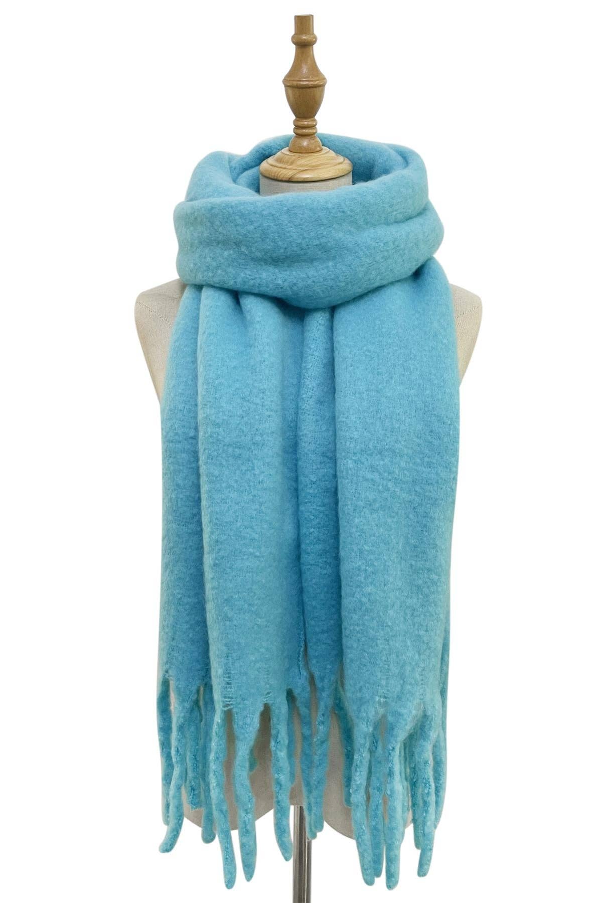 Tassel Blanket Scarf: Beige